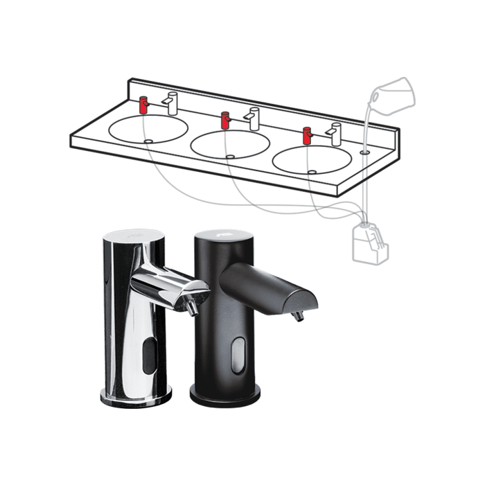 ASI EZ Fill™ Top Fill Multi-Feed Foam Soap Dispenser Head - 0393-1A/0393-1AC — AC Plug-In / Matte Black