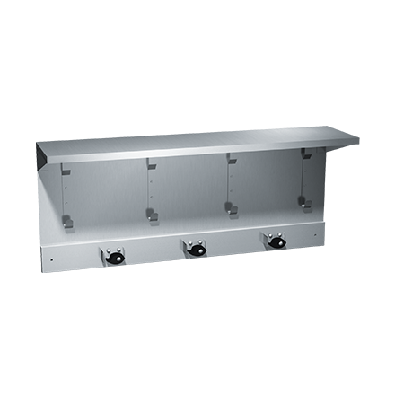 ASI Shelves/Utility Hook & Mop Strip - Surface Mounted - 1308 Series — 34" (3 Holders)