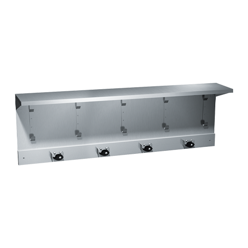 ASI Shelves/Utility Hook & Mop Strip - Surface Mounted - 1308 Series — 44" (4 Holders)