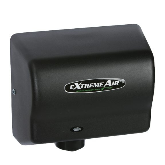 EXT7-SS World Dryer Extreme Air | Automatic Unheated Hand Dryer with Stainless Steel Cover | 100/240V, 540W — Steel Black