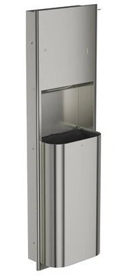 Bradley Elvari Recessed Towel Dispenser/Waste Receptacle — Brushed Stainless