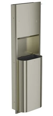 Bradley Elvari Recessed Towel Dispenser/Waste Receptacle — Brushed Nickel