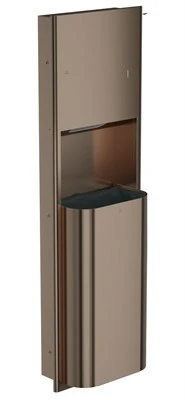 Bradley Elvari Recessed Towel Dispenser/Waste Receptacle — Brushed Bronze
