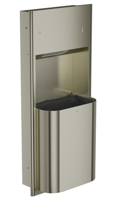 Bradley Elvari Recessed Towel Dispenser/Waste Receptacle — Brushed Nickel