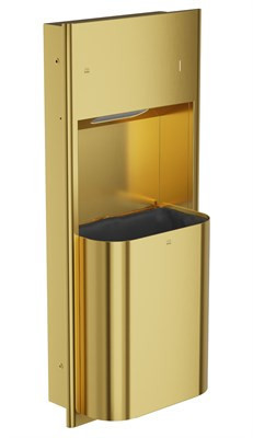 Bradley Elvari Recessed Towel Dispenser/Waste Receptacle — Brushed Brass