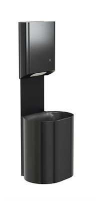 Bradley Elvari Towel/Waste Unit - P-Shape, 14 Gal — Brushed Black