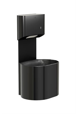 Bradley Elvari Towel/Waste Unit, Surface Mounted P-Shape, 10 GAL — Brushed Black