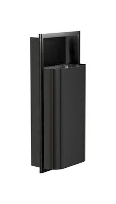 Bradley Elvari Waste Receptacle, Recessed, Medium Capacity (D-Shape) — Brushed Black