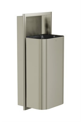 Bradley Elvari Waste Receptacle, Recessed, Large Capacity (D-Shape) — Brushed Nickel