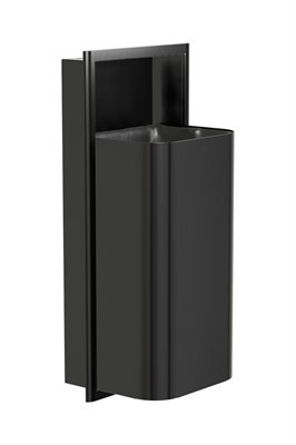 Bradley Elvari Waste Receptacle, Recessed, Large Capacity (D-Shape) — Brushed Black