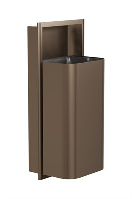 Bradley Elvari Waste Receptacle, Recessed, Large Capacity (D-Shape) — Brushed Bronze