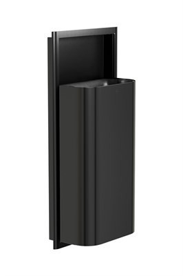 Bradley Elvari Semi-Recessed Waste Receptacle, Medium Capacity (D-Shape) — Brushed Black