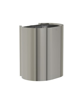 Bradley Elvari Surface Waste Receptacle, Medium Cap, P-Shape — Brushed Stainless