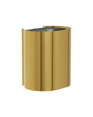 Bradley Elvari Surface Waste Receptacle, Medium Cap, P-Shape — Brushed Brass