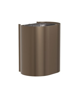 Bradley Elvari Surface Waste Receptacle, Medium Cap, P-Shape — Brushed Bronze