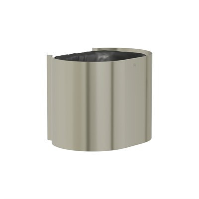 Bradley Elvari Surface Waste Receptacle, Small Cap, P-Shape — Brushed Nickel
