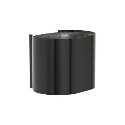 Bradley Elvari Surface Waste Receptacle, Small Cap, P-Shape — Brushed Black