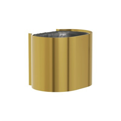 Bradley Elvari Surface Waste Receptacle, Small Cap, P-Shape — Brushed Brass