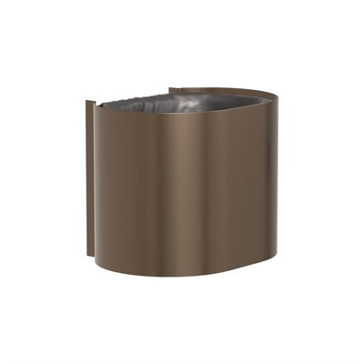 Bradley Elvari Surface Waste Receptacle, Small Cap, P-Shape — Brushed Bronze