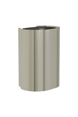 Bradley Elvari Surface Waste Receptacle, Large Cap, P-Shape — Brushed Nickel