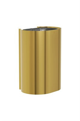 Bradley Elvari Surface Waste Receptacle, Large Cap, P-Shape — Brushed Brass