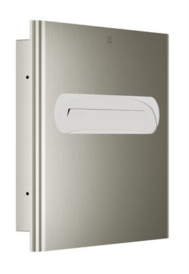 Bradley Elvari Seat Cover Dispenser, Recessed, Large Capacity — Brushed Nickel