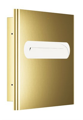 Bradley Elvari Seat Cover Dispenser, Recessed, Large Capacity — Brushed Brass