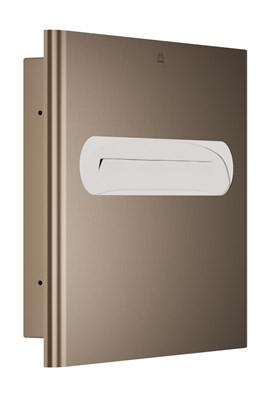 Bradley Elvari Seat Cover Dispenser, Recessed, Large Capacity — Brushed Bronze