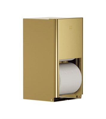 Bradley Elvari Toilet Tissue Dispenser, Surface Mtd, Medium Cap. — Brushed Brass