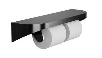 Bradley Elvari Toilet Tissue Dispenser With Shelf — Brushed Black