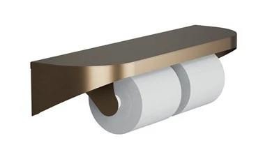 Bradley Elvari Toilet Tissue Dispenser With Shelf — Brushed Bronze