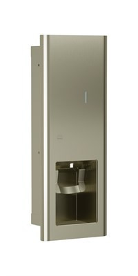 Bradley Liquid Soap/Gel Sanitizer Dispenser, 40oz, Recessed — Brushed Nickel