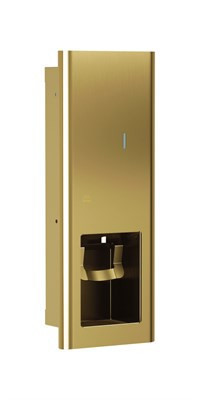 Bradley Liquid Soap/Gel Sanitizer Dispenser, 40oz, Recessed — Brushed Brass