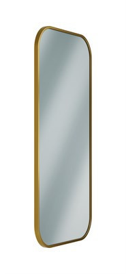 Bradley Elvari Framed Mirror, 18X36 — Brushed Brass
