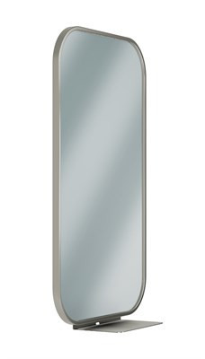 Bradley Elvari Frame Mirror, 18x30, With Shelf — Brushed Stainless