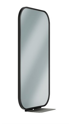 Bradley Elvari Frame Mirror, 18x30, With Shelf — Brushed Black