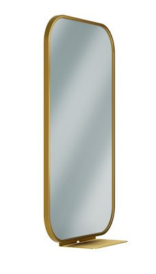 Bradley Elvari Frame Mirror, 18x30, With Shelf — Brushed Brass