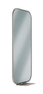 Bradley Elvari Framed Mirror With Shelf, 18X36 — Brushed Stainless