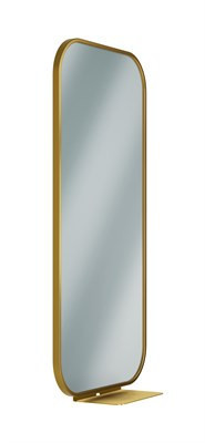 Bradley Elvari Framed Mirror With Shelf, 18X36 — Brushed Brass