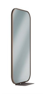 Bradley Elvari Framed Mirror With Shelf, 18X36 — Brushed Bronze
