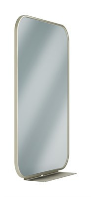 Bradley Elvari Framed Mirror With Shelf, 24X36 — Brushed Nickel