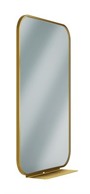 Bradley Elvari Framed Mirror With Shelf, 24X36 — Brushed Brass