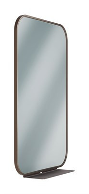 Bradley Elvari Framed Mirror With Shelf, 24X36 — Brushed Bronze