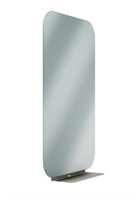 Bradley Elvari Frameless Mirror 24" X 36" With Shelf — Brushed Stainless