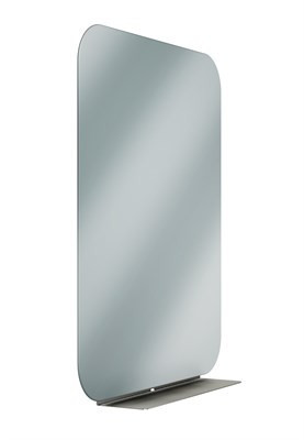 Bradley Elvari Frameless Mirror 30" X 36" With Shelf — Brushed Stainless