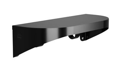 Bradley Elvari Shelf with Hooks, 5 x 12, 20 Gauge Stainless — Brushed Black