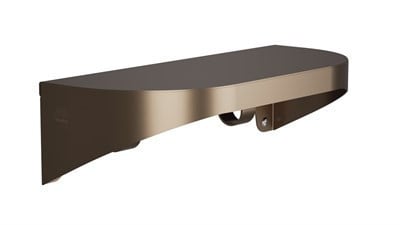 Bradley Elvari Shelf with Hooks, 5 x 12, 20 Gauge Stainless — Brushed Bronze