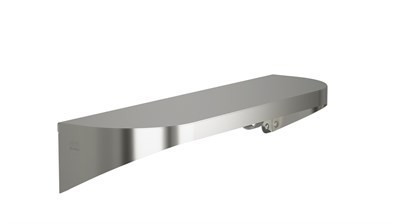 Bradley Elvari Shelf with Hooks, 5 x 18, 20 Gauge Stainless — Brushed Stainless
