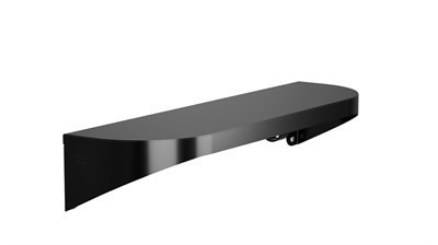 Bradley Elvari Shelf with Hooks, 5 x 18, 20 Gauge Stainless — Brushed Black