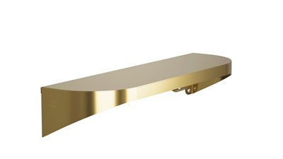 Bradley Elvari Shelf with Hooks, 5 x 18, 20 Gauge Stainless — Brushed Brass